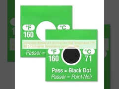 Irreversible A prueba de aceite impermeable Punto Alta temperatura 71°C 161°F Lavadora de platos Temperatura Etiquetas sensibles