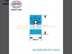 Etiquetas sensibles a altas temperaturas de 3 niveles irreversibles 71-82 °C 160-180 °F