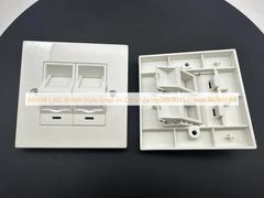 ANSHI LJ6C estilo británico Snap-In 2 puertos placa frontal RJ45 marco 86 * 86MM