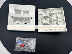 ANSHI LJ6C estilo británico Snap-In 2 puertos placa frontal RJ45 marco 86 * 86MM