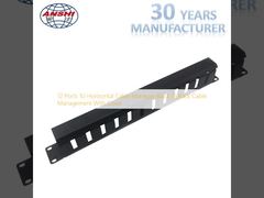 Organizador de cables horizontal de 1U de 12 puertos, negro, gestión de cables para rack de 19 pulgadas, con cubierta