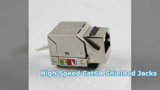 Conector Keystone blindado Cat6A profesional para redes rápidas