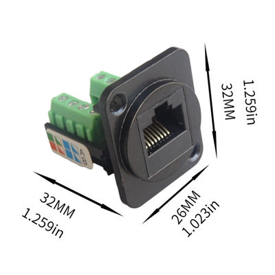 RJ45 D Type CAT6 UTP Keystone Jack Female Jack Panel Mount Telecommunications
