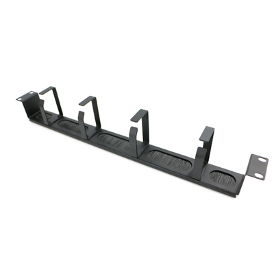 Panel de pincel negro de todo metal 1U de gestión de cables XL-4020-3L-E 19 pulgadas 4 anillos para organizar cables