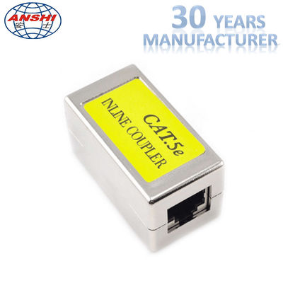 JACK KEYSTONE RJ45 Paso blindado Keystone Jack Cat5e CAT6 Acoplador en línea recto de metal
