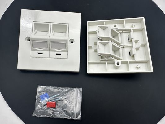 ANSHI LJ6C estilo británico Snap-In 2 puertos placa frontal RJ45 marco 86 * 86MM