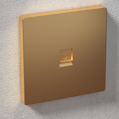 Placa frontal ANSHI 86 tipo 2 puertos con pulverización dorada y con obturador