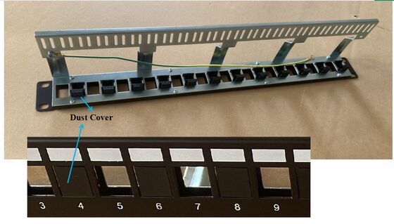ANSHI 19 Inch 1U Height 24 Ports STP Shielded Rack Mount Patch Panel for Networking
