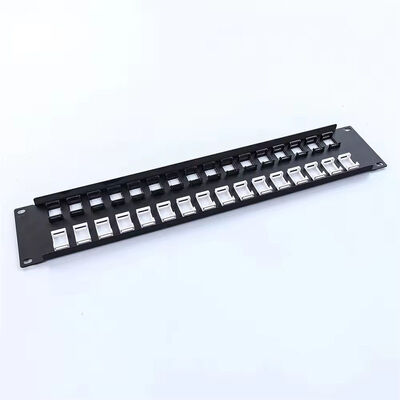 19 pulgadas 32 puertos vacíos STP FTP Panel de distribución de red con parche RJ45 blindado CAT5E CAT6