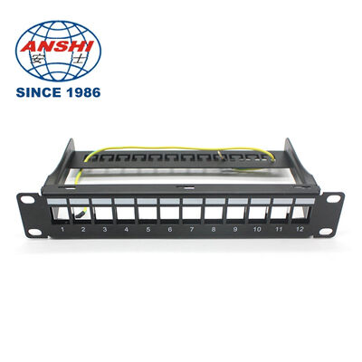 19 pulgadas 32 puertos vacíos STP FTP Panel de distribución de red con parche RJ45 blindado CAT5E CAT6