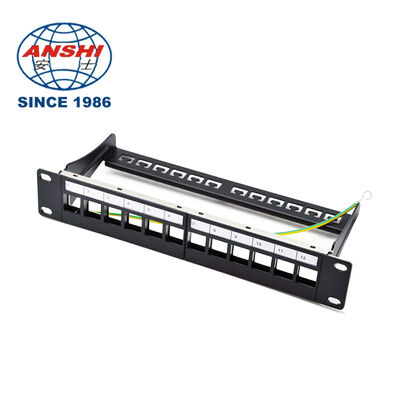 19 pulgadas 32 puertos vacíos STP FTP Panel de distribución de red con parche RJ45 blindado CAT5E CAT6