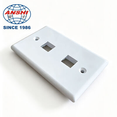 ANSHI 120 Tipo US Placa de cara de montaje a pared estándar, 2 puertos RJ45 RJ11 Producto de telecomunicaciones de doble puerto