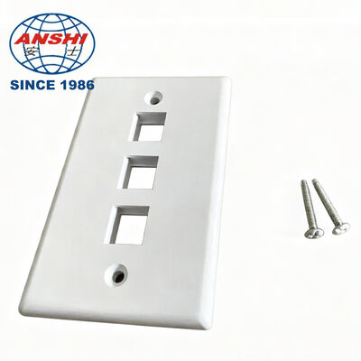 ANSHI 120 Tipo US Placa de cara de montaje en pared estándar, 3 puertos RJ45 RJ11