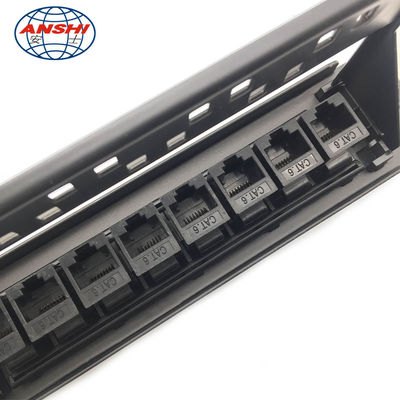 Black Rack Mount Patch Panel 19inch
