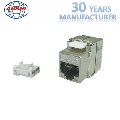 Grado trapezoidal protegido Toolless CAT7 CAT5E de la aleación RJ45 Jack 180 del cinc de STP